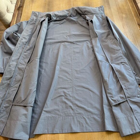 EILEEN FISHER Cotton Nylon Hooded Jacket Medium Gray‎ Weather Resistant - Picture 7 of 13